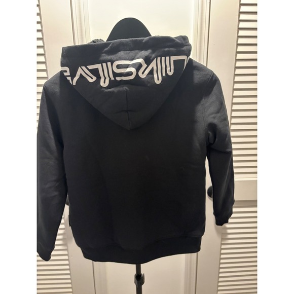 Quiksilver Boys Black Sherpa Lined Hoodie Sweatshirt Logo Tag Youth M 10/12 NWT - Picture 2 of 5